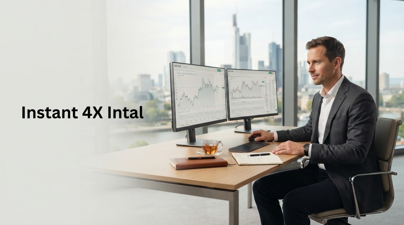 Instant 4X Intal real-time market data visualisation displayed on a monitoring screen